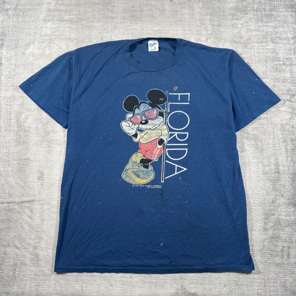 Velva Sheen Other - Mickey Mouse Shirt Mens 2XL Blue Florida Vintage 80s Distressed Velva Sheen
